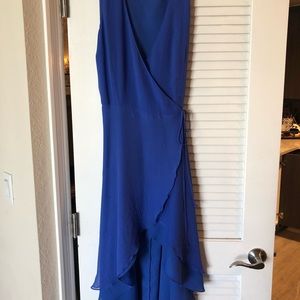 Hugo Buscati blue wrap cover up